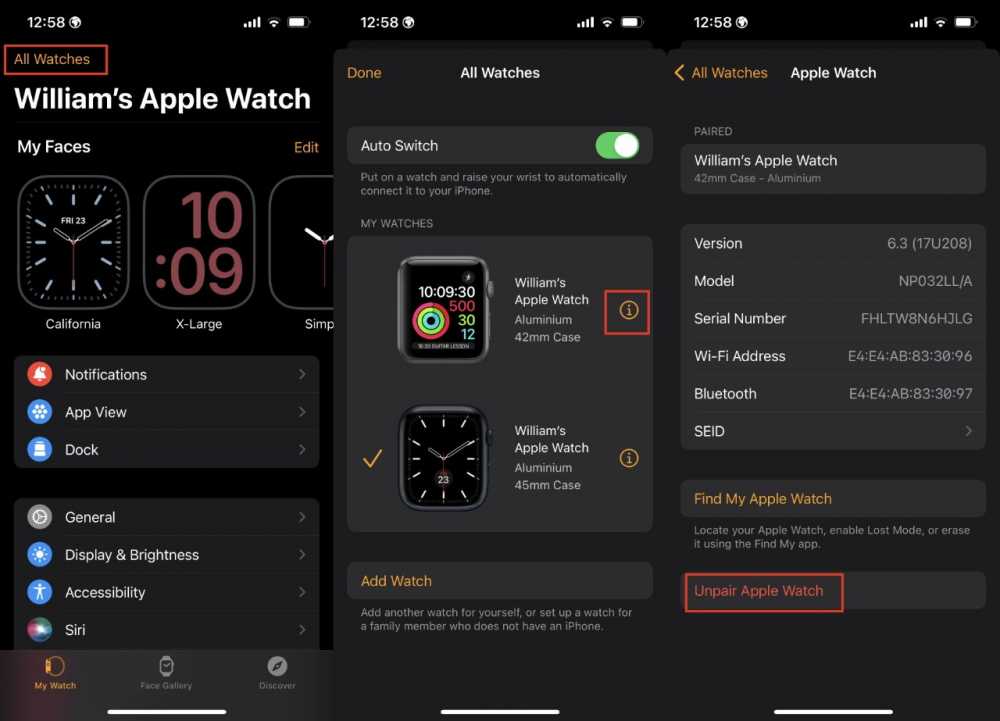 从旧iPhone上解除您的Apple Watch的配对