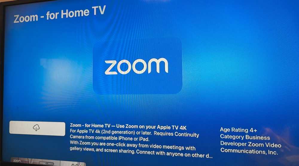 Zoom在App Store中发布了适用于Apple TV的应用程序