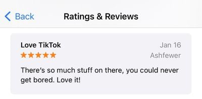 App Store TikTok Review