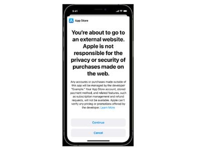 apple external website warning