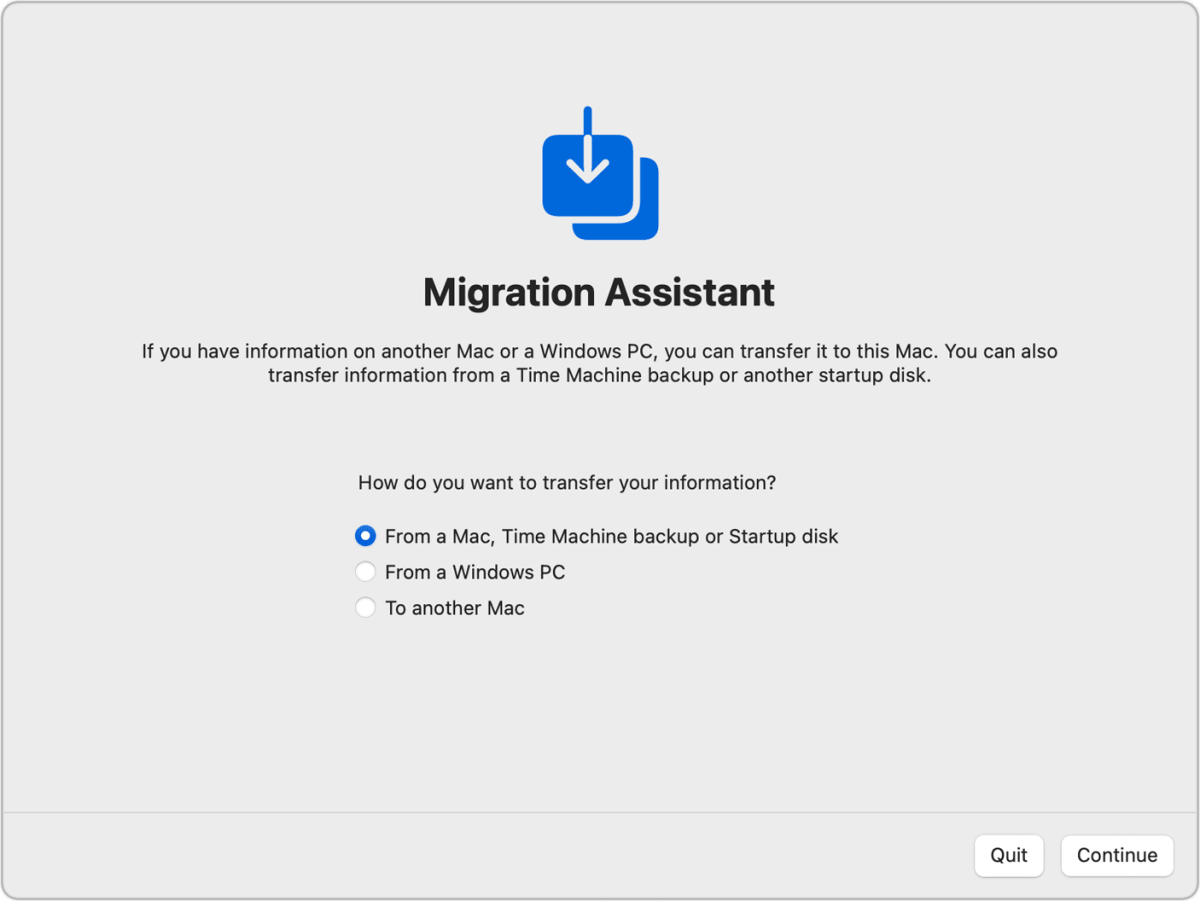 macOS Migration Assistant