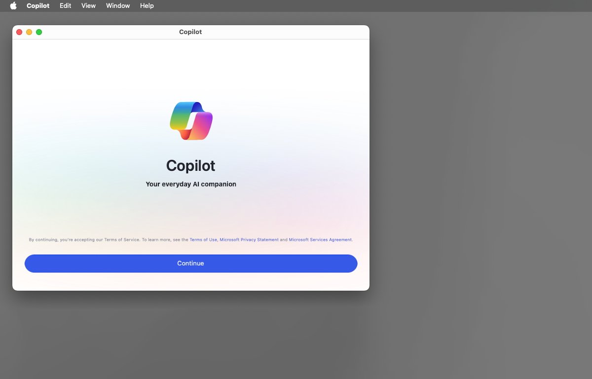 Microsoft Copilot on macOS.