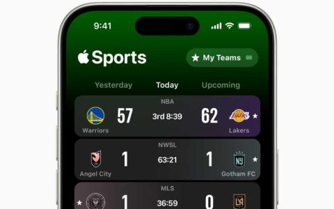 苹果将实时比分带入新的苹果体育应用程序中