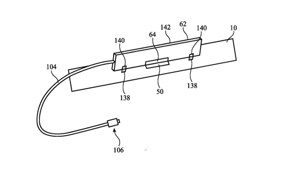 从专利中显示的一个附件和一个类似于USB-C连接器的东西