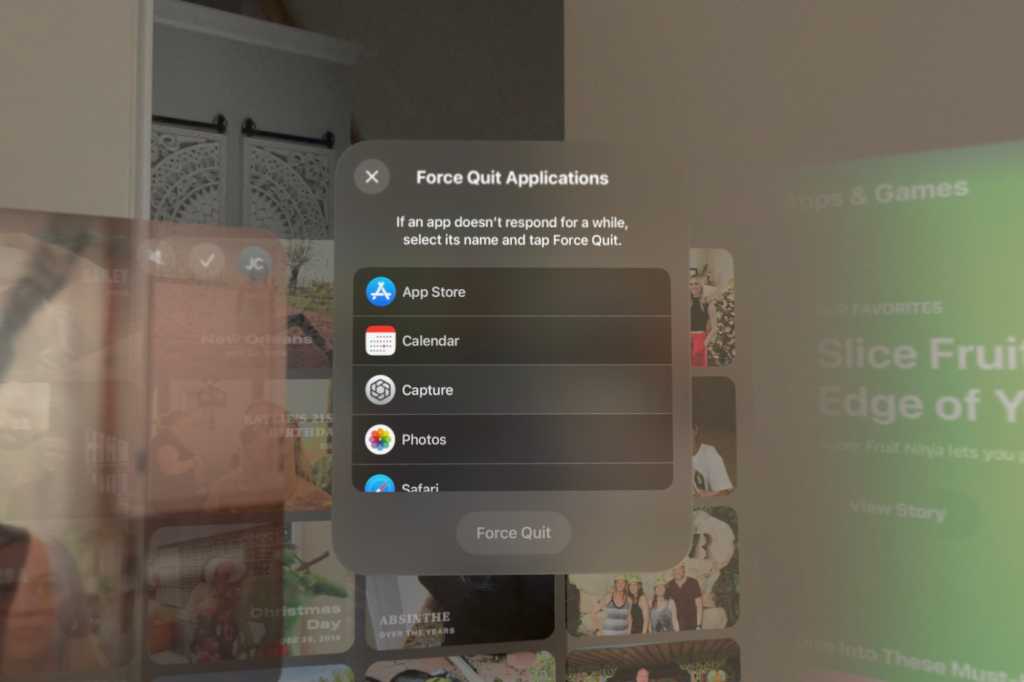 Vision Pro强制退出应用程序