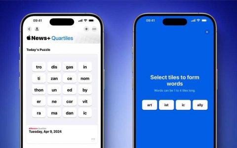 iOS 17.5 为苹果新闻+订阅者增添了全新的“四分位数”字谜游戏