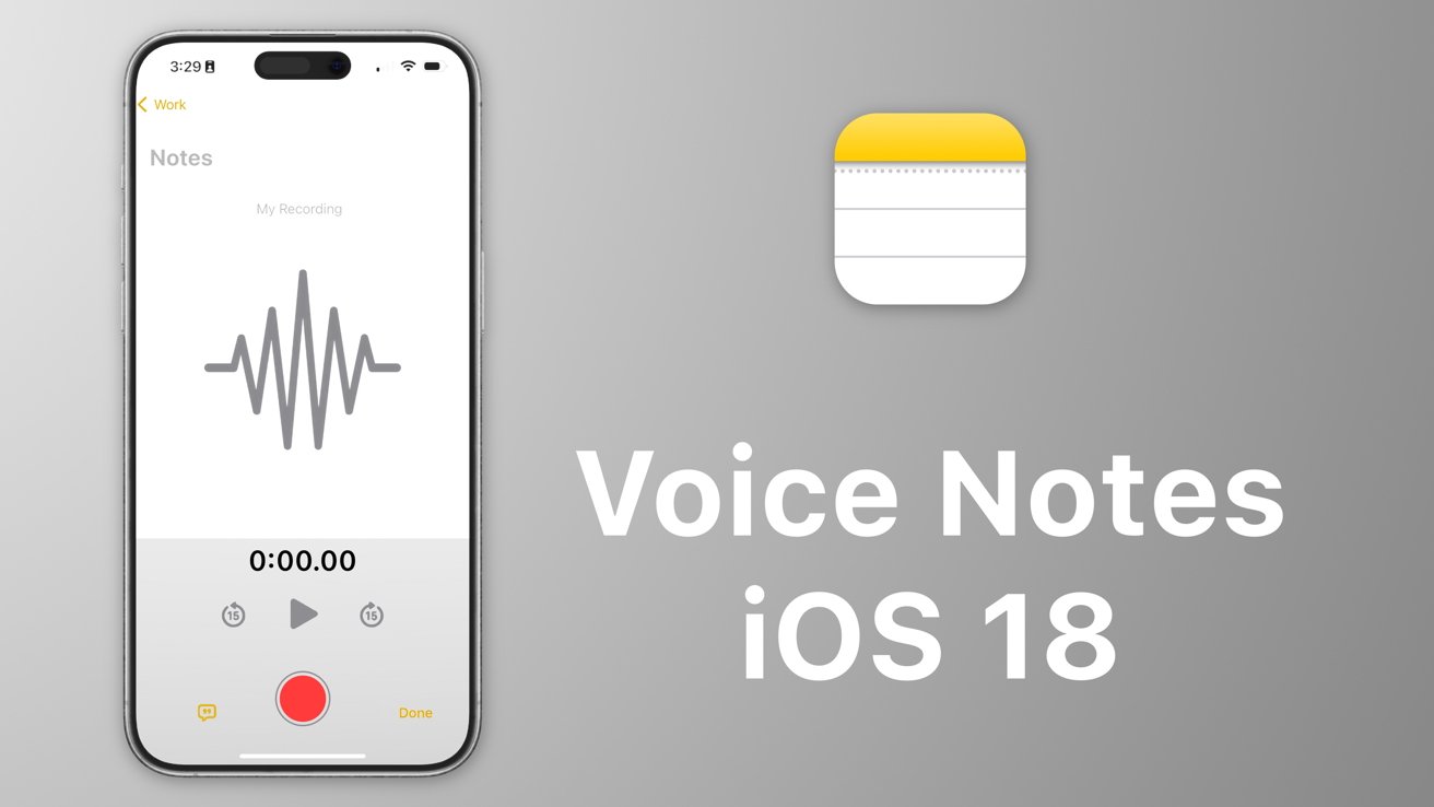 一款传闻中的iOS 18 Notes应用程序模拟音频录制