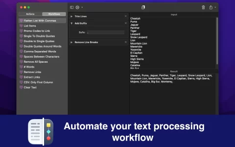 【Mac应用网盘免费下载】Text Workflow for Mac v1.7.1