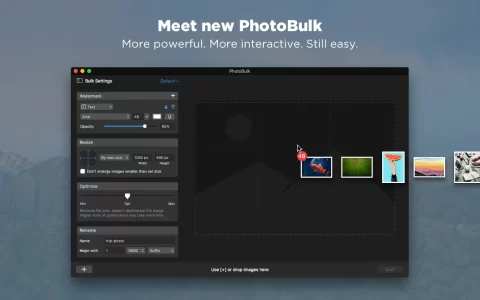 【Mac应用网盘免费下载】PhotoBulk for Mac v2.6 图片批量压缩处理