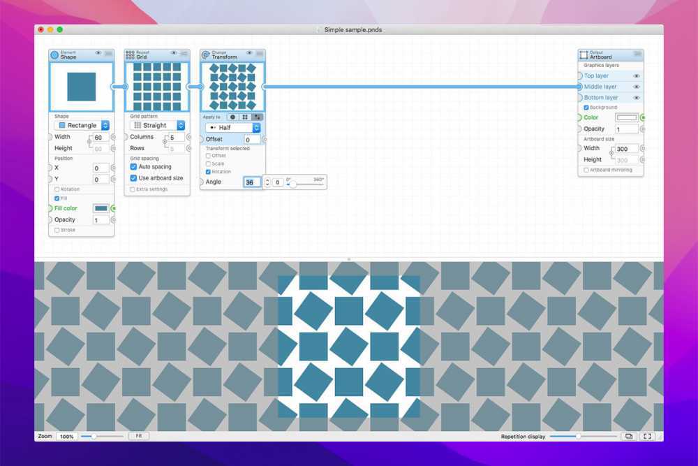 PatterNodes For Mac v3.2.3创建重复图形矢量插图工具