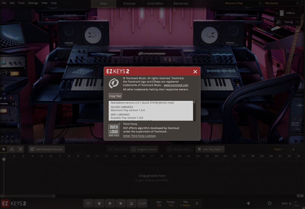 【Mac应用网盘免费下载】Toontrack EZkeys for Mac v2.0.2