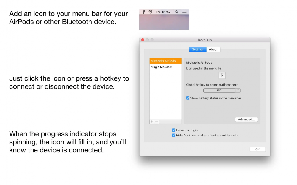 【Mac应用网盘免费下载】ToothFairy for Mac v2.8.3 - 无缝切换蓝牙设备