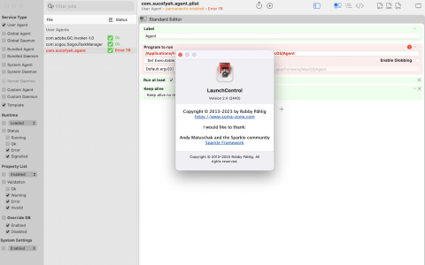 【Mac应用网盘免费下载】LaunchControl v2.4 后台服务进程管理
