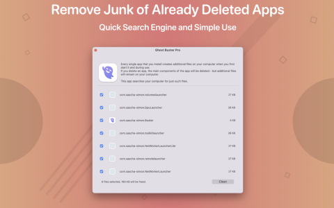 【Mac应用网盘免费下载】Ghost Buster Pro for Mac v2.3.1 MAS 文件查找删除