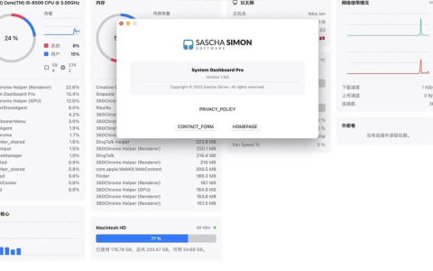 【Mac应用网盘免费下载】System Dashboard Pro v1.5.1 for Mac