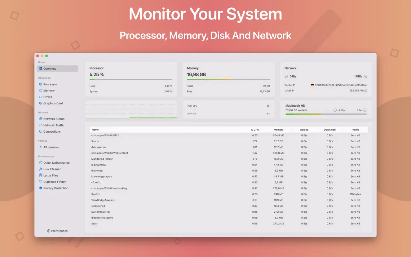 System Toolkit For Mac v6.0.2 在菜单栏显示系统信息