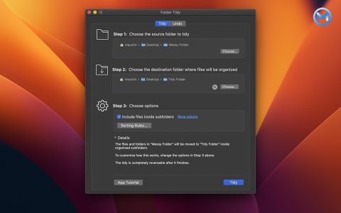 【Mac应用网盘免费下载】Folder Tidy for Mac v2.9.1