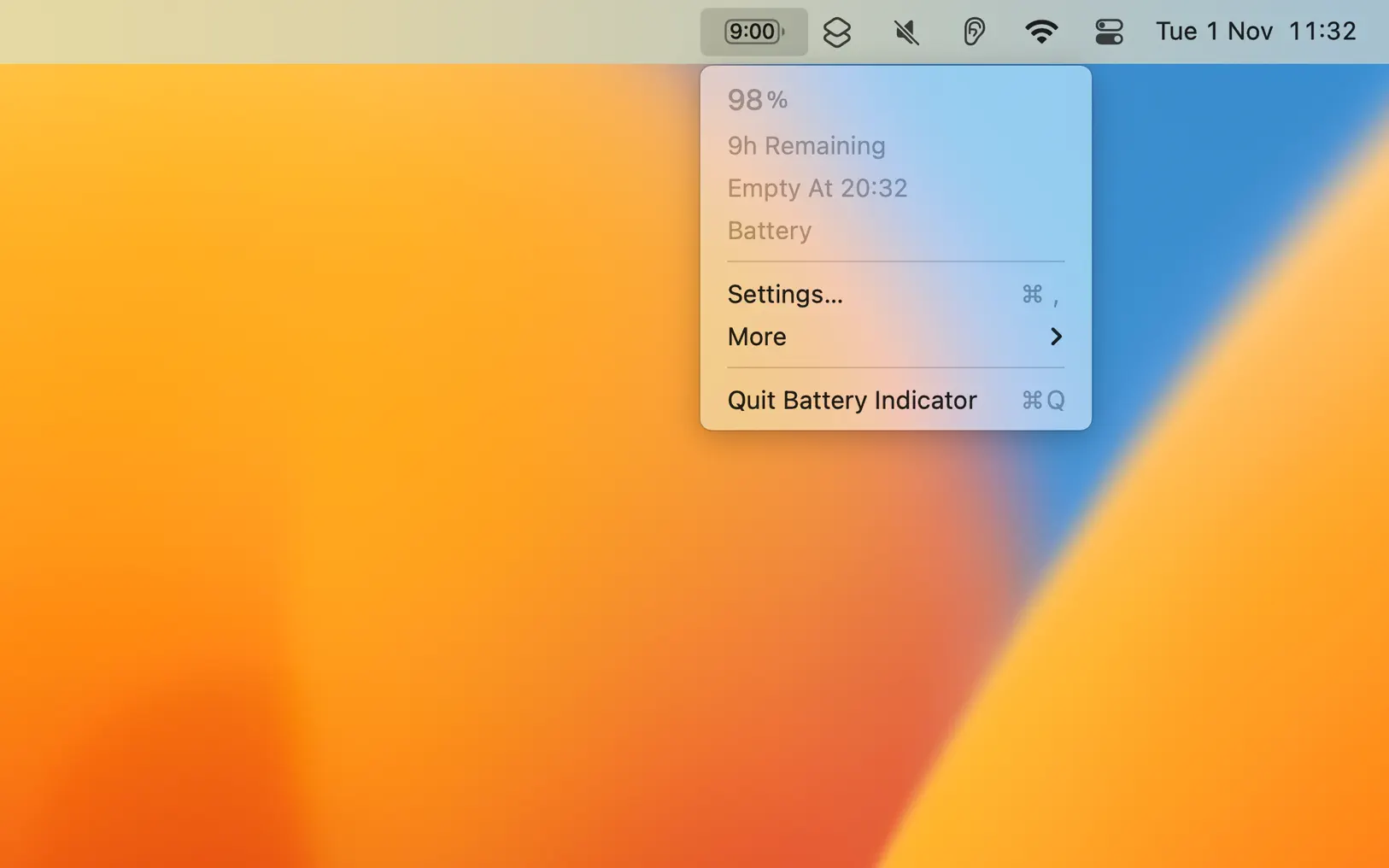 Battery Indicator For Mac v2.17.0 菜单栏显示百分比电量工具