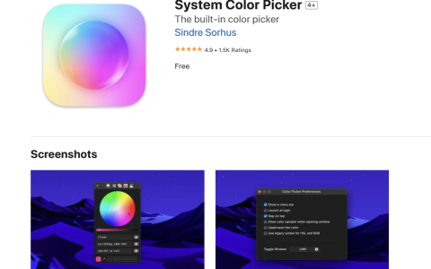 【Mac应用网盘免费下载】NobyDa 系统颜色选择器 v1.13.1