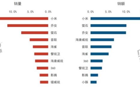 2024年上半年国内监控摄像头出货量：小米销量销额双第一，份额超16%