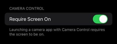 iOS 18 2 Beta 3 Camera Control Screen On Setting