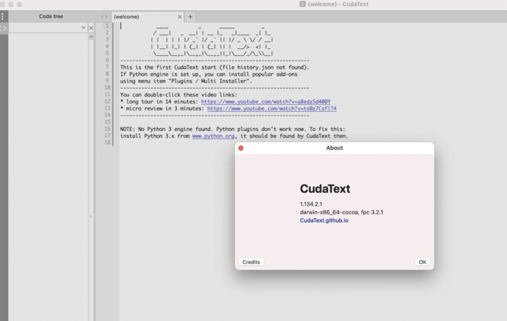 【Mac应用网盘免费下载】NobyDa发布CudaText for Mac v1.195.0.5代码编辑器