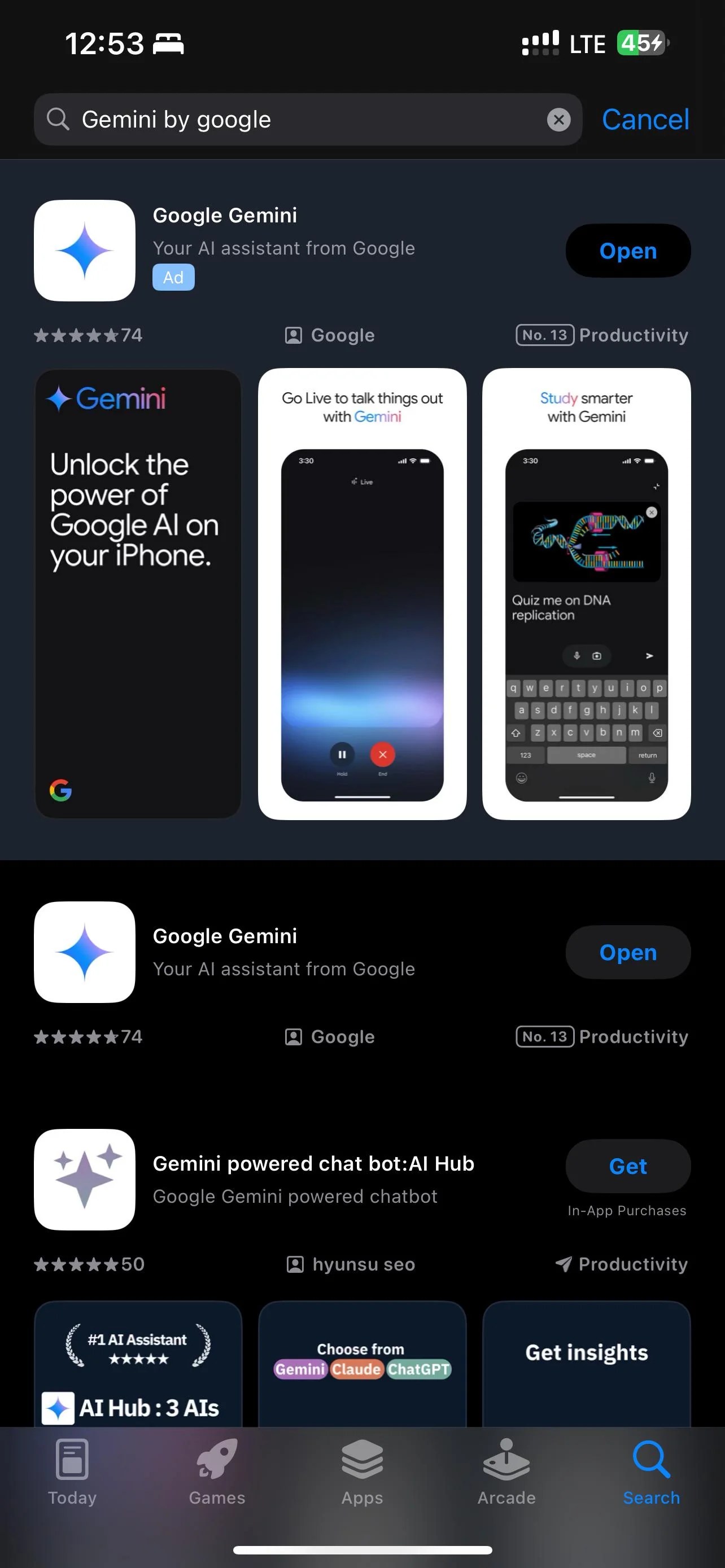 Google Gemini app iPhone