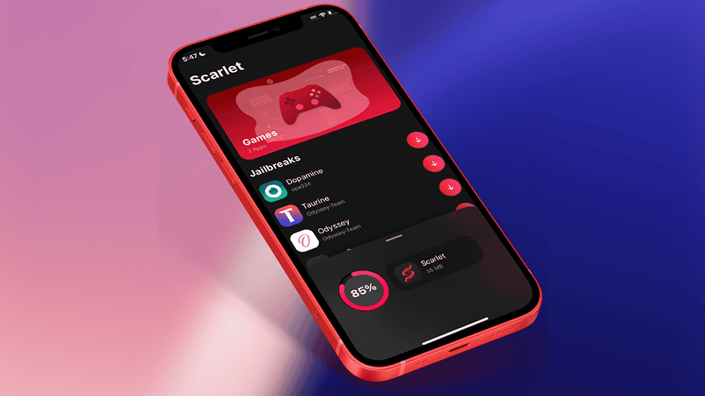 Scarlet iOS app store home screen