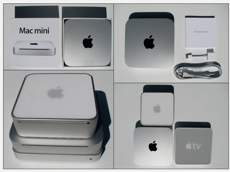 2010年重新设计的Mac mini与其前身以及当时新款Apple TV的比较