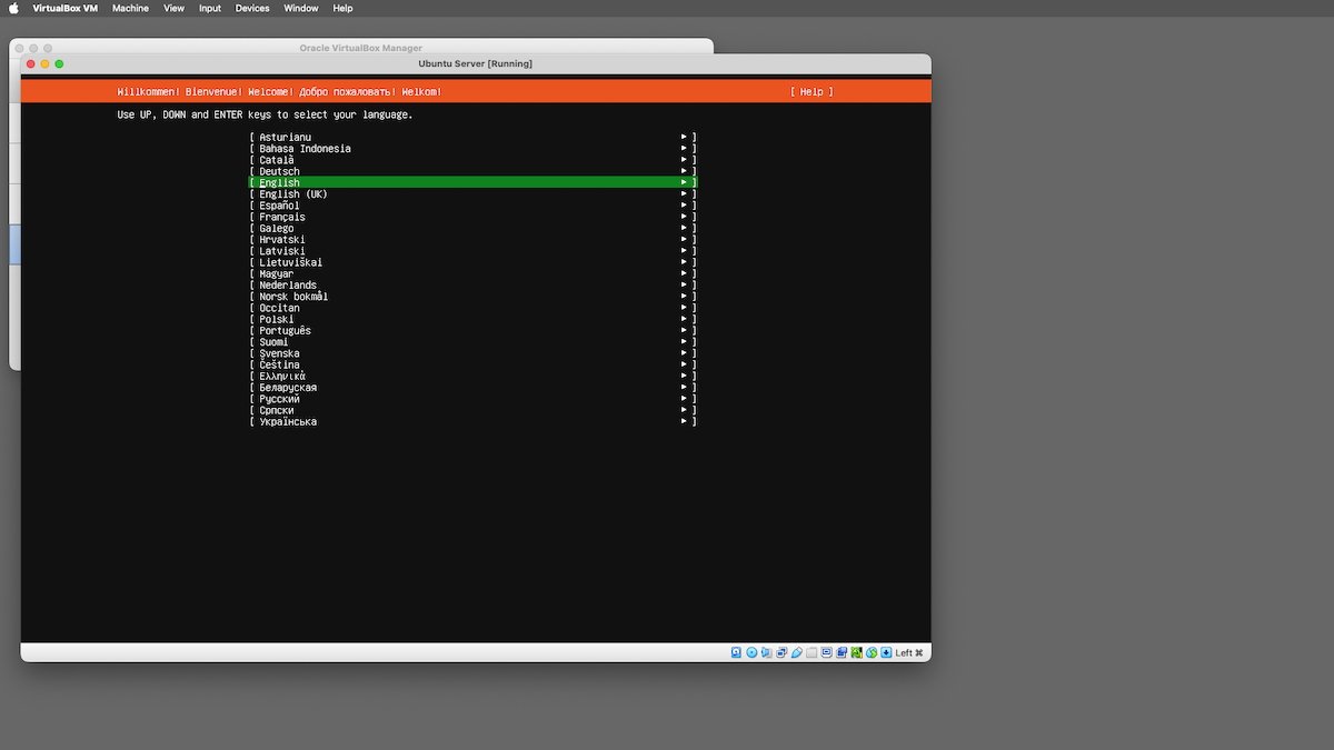 ARM Ubuntu Server running in VirtualBox.