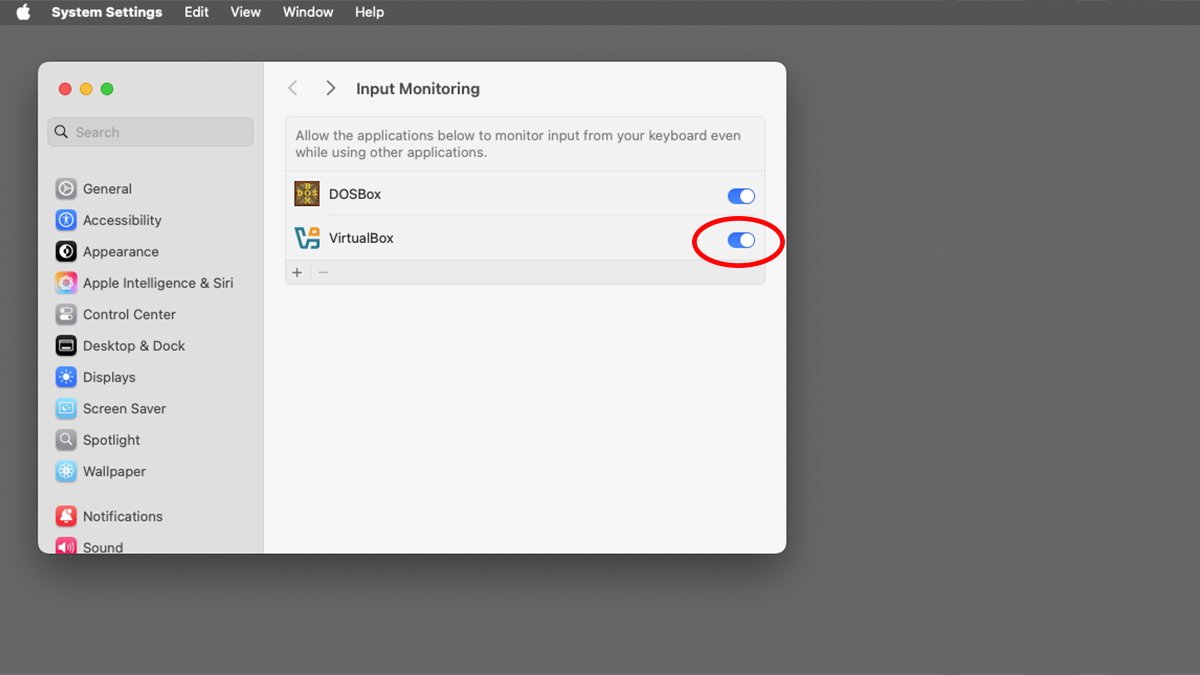 Input Monitoring switch in System Settings.