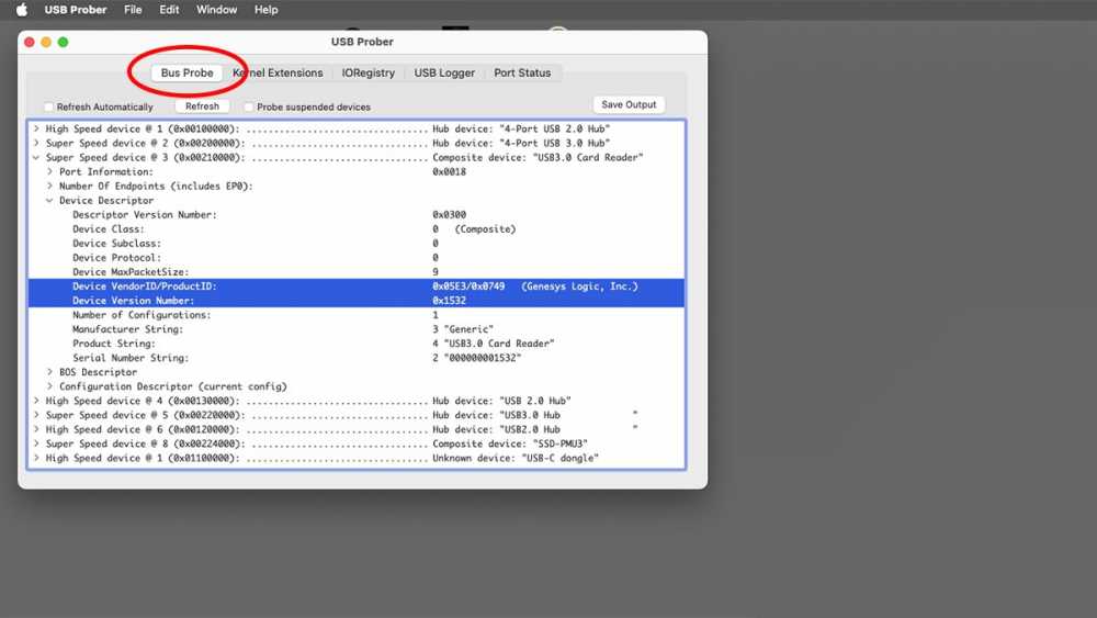 USB Prober显示连接到您Mac的所有USB设备。