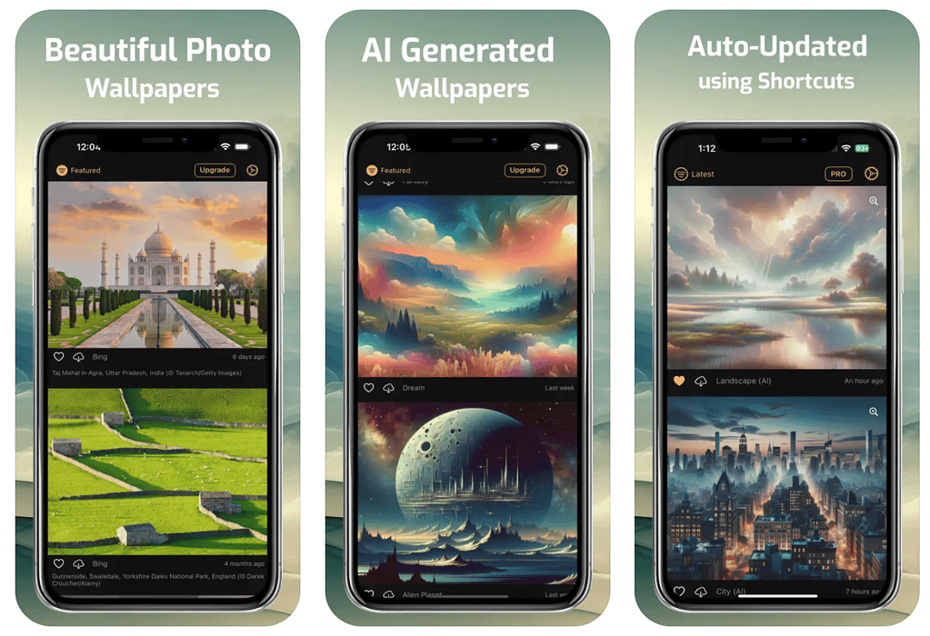 Daily wallpapers app iPhone screenshots 
