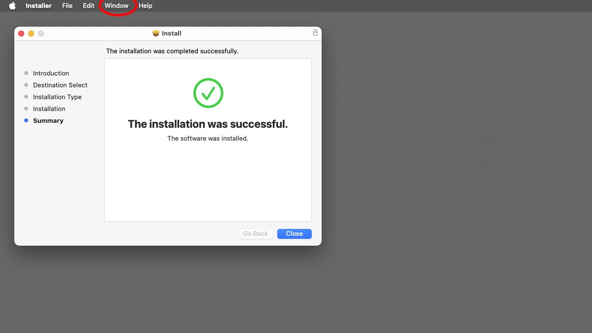 macOS 安装器将在完成安装时显示一条消息。