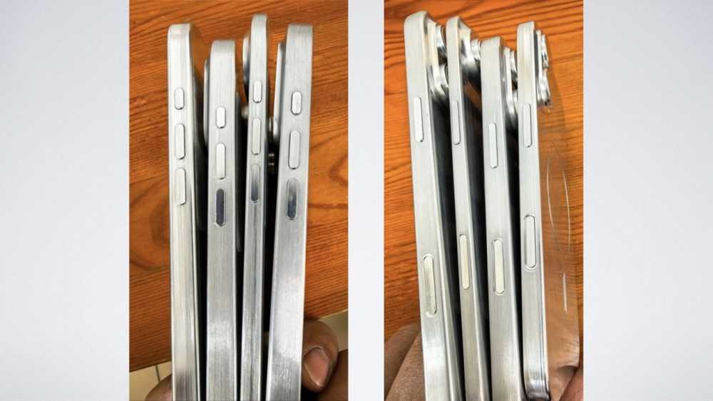 据称泄露的 iPhone 17 系列侧视图。图片来源：Sonny Dickson