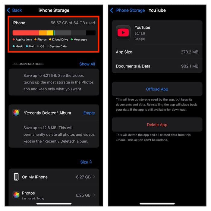 Check iPhone Storage