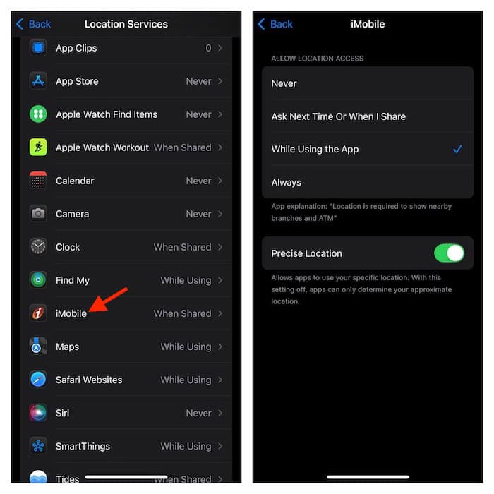 Manage location services on iPhone