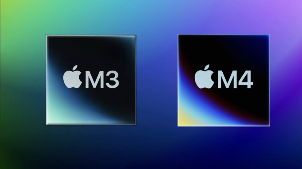 Image of the M3 vs M4 chip