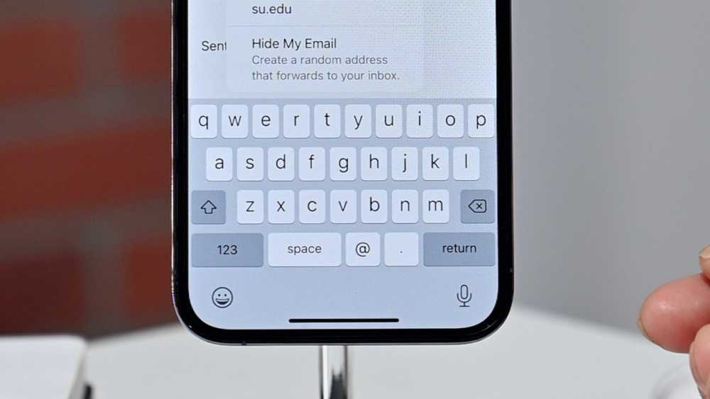 iPhone 屏幕上的隐藏我的电子邮件