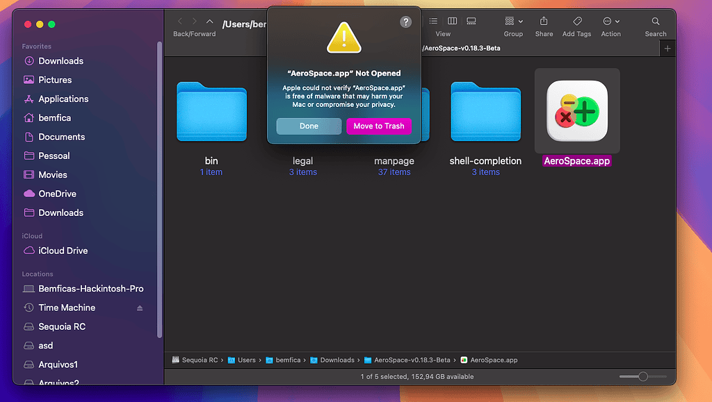 bypass Gatekeeper right click app context menu failure on macOS Sequoia