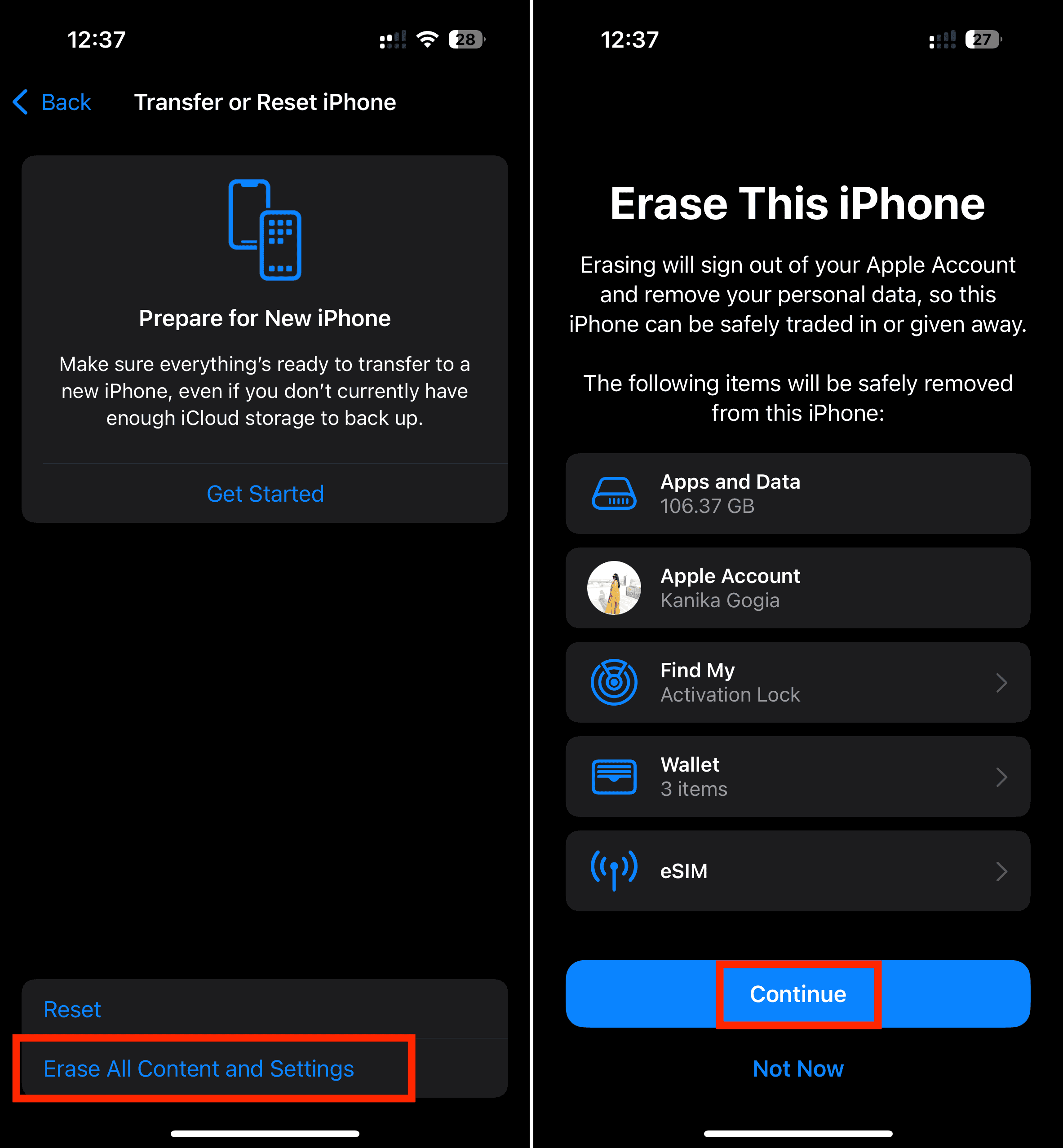 Erase iPhone