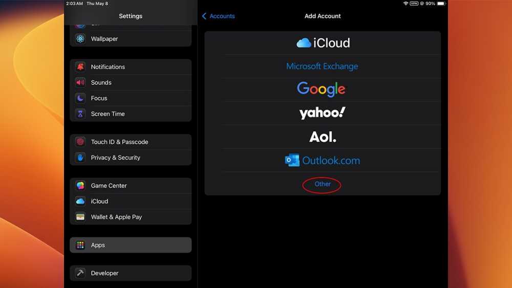 iPadOS 18 supports a variety of cloud and standard mail accounts, as well as generic account types.