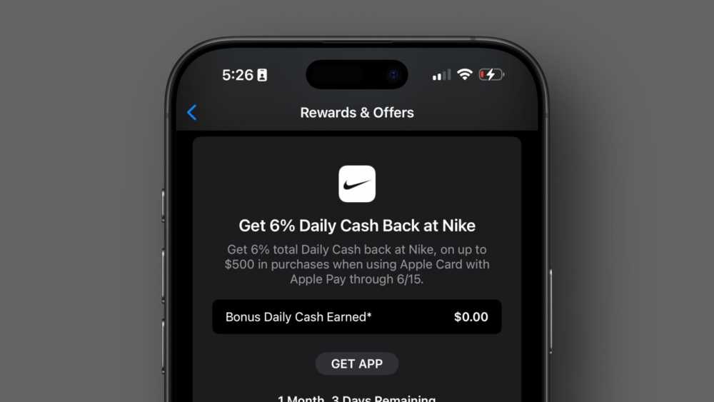 Apple Card用户购买耐克产品可享6% 现金返还