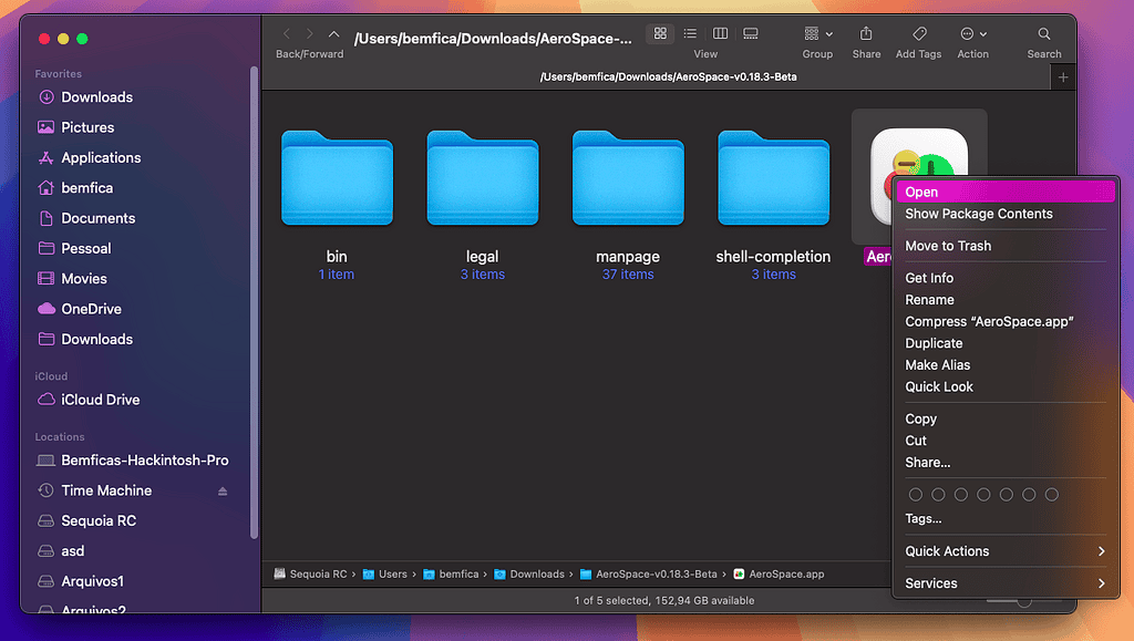 macOS bypass Gatekeeper right click app context menu