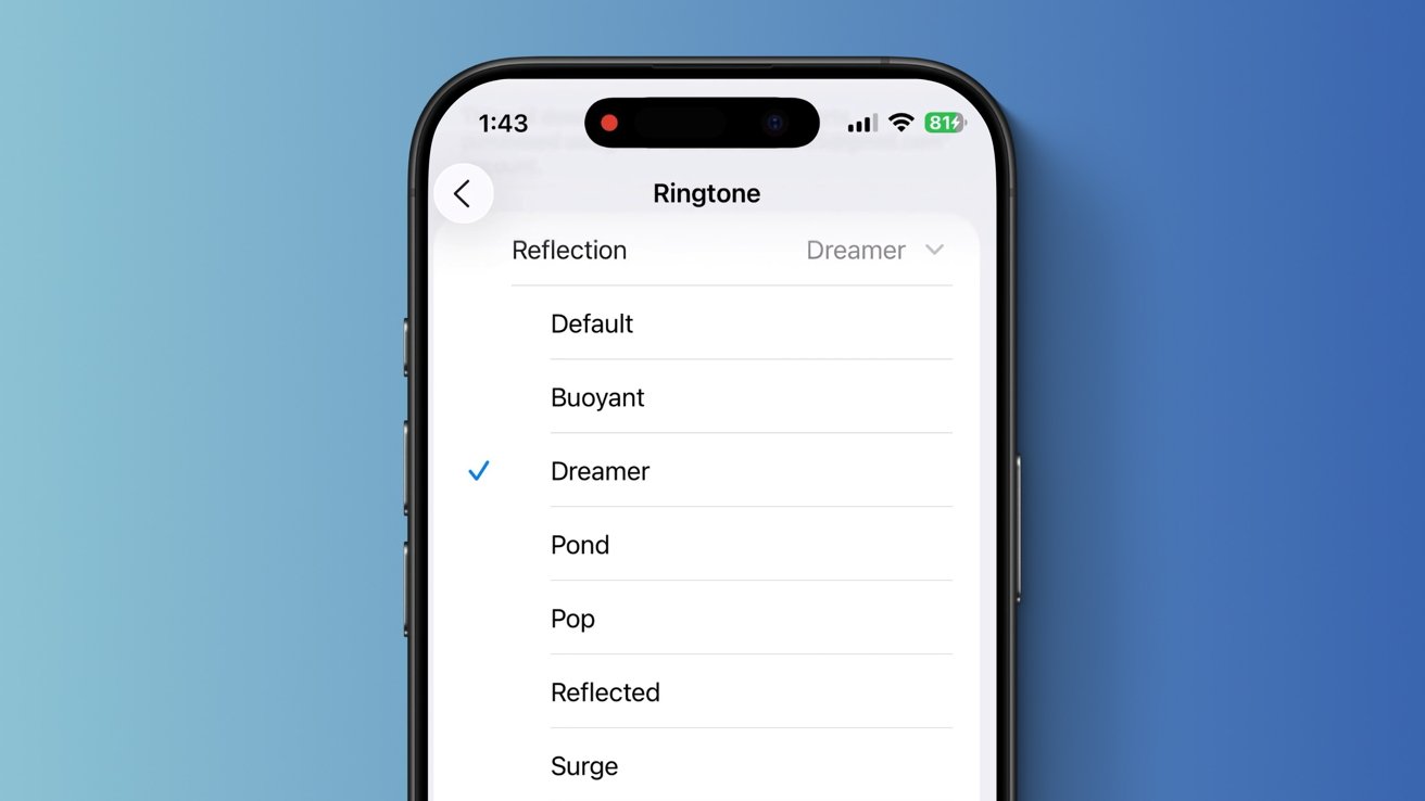 iOS 26新增铃声选择界面截图