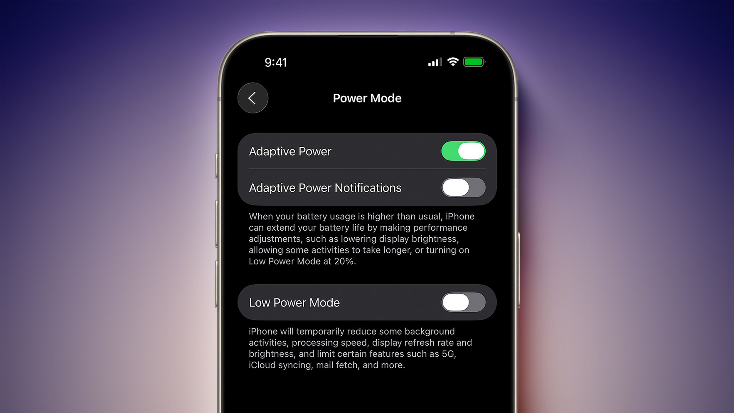 iOS 26 Adaptive Power Notifications
