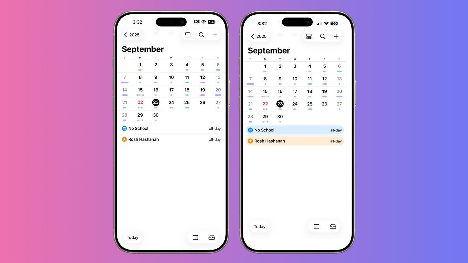 ios 26 1 calendar colors