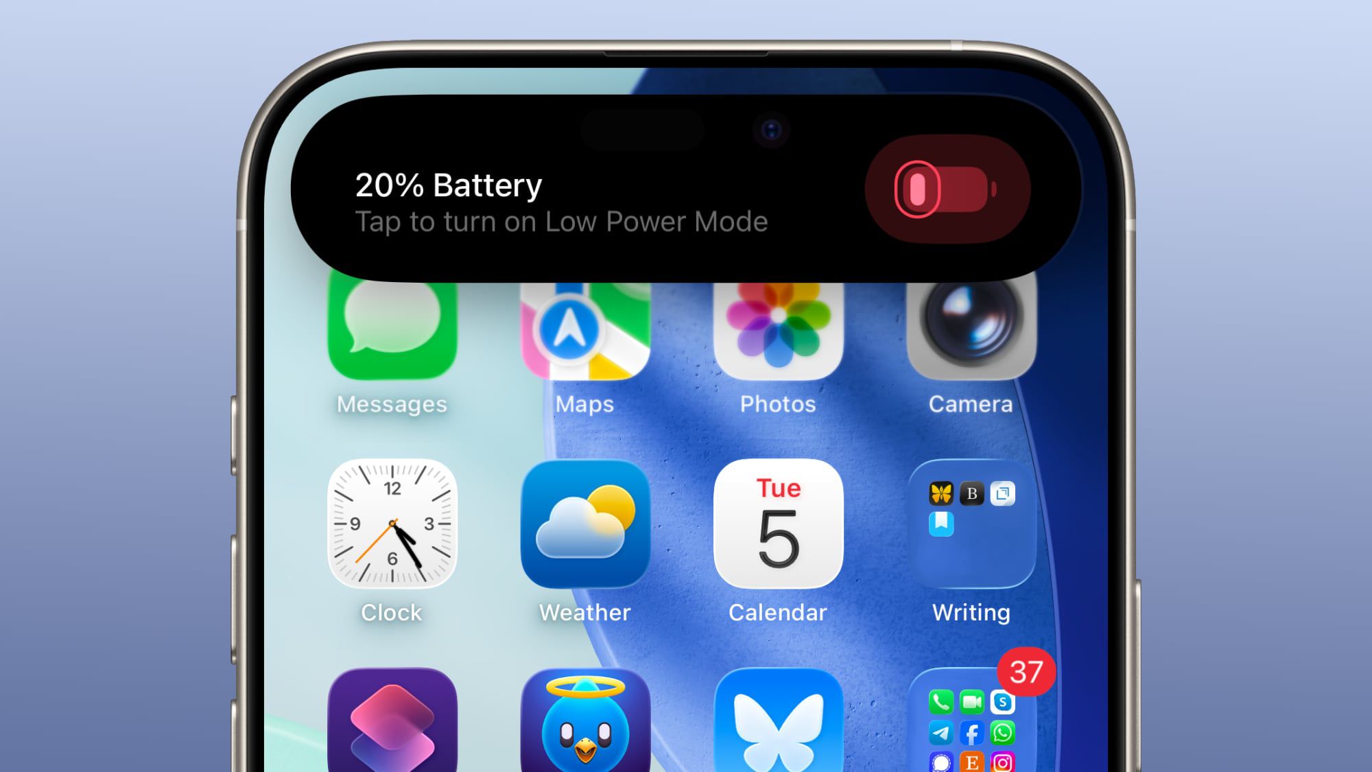 ios 26 beta 5 battery icon