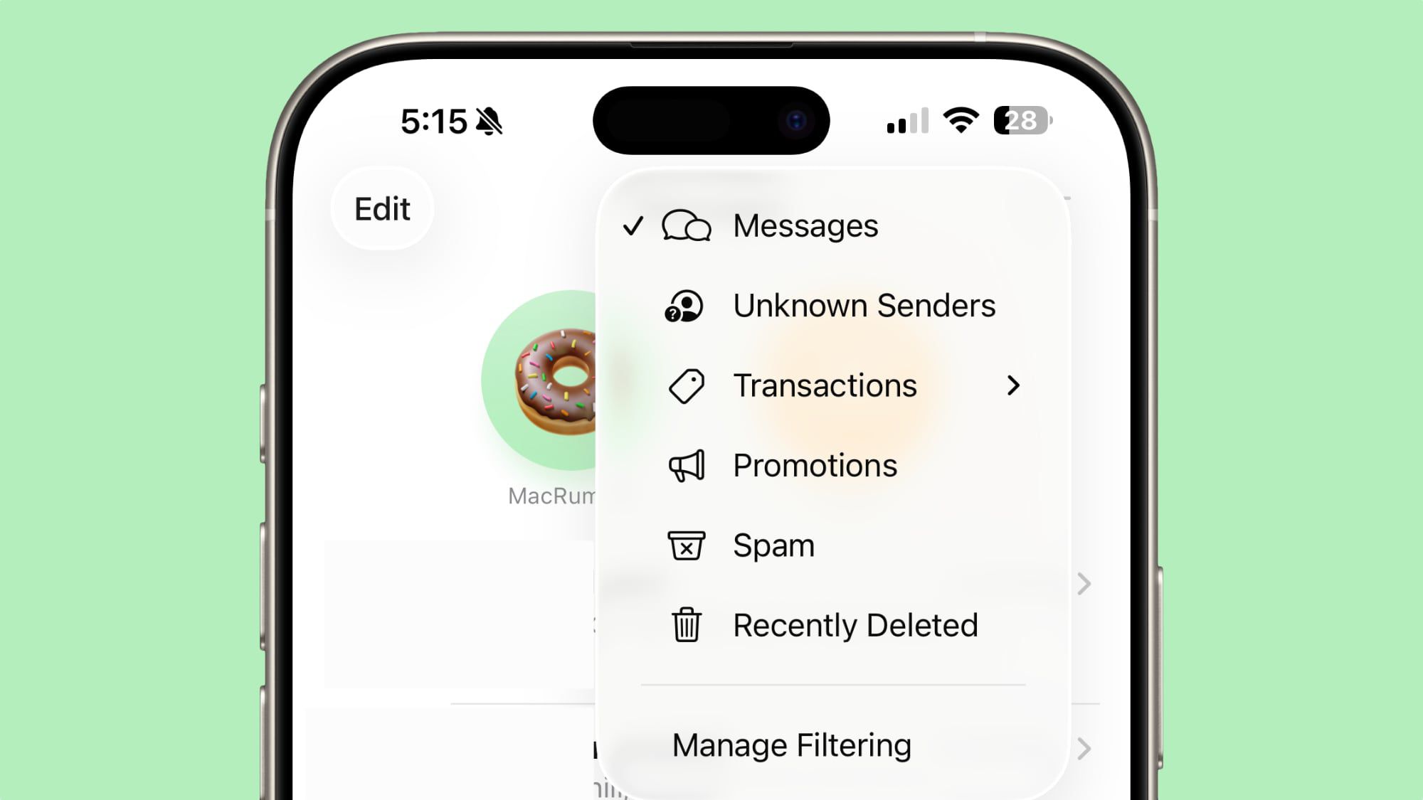 ios 26 messages filtering