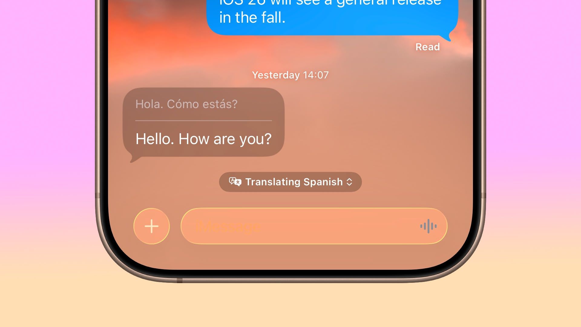 messages translate ios